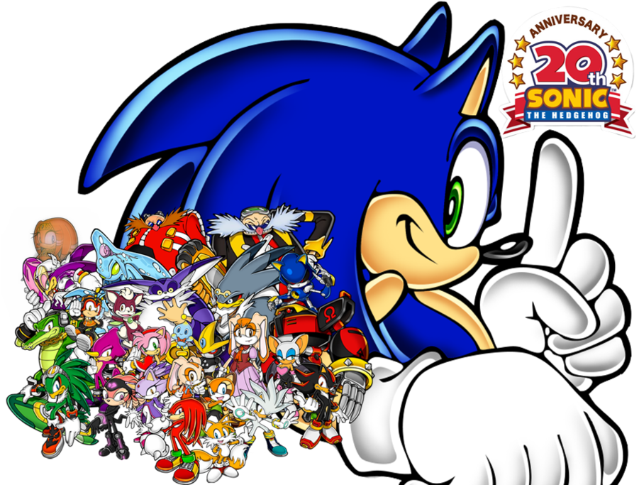 Sonic The Hedgehog 20th Anniversary Wallpaper By Ultimategamemaster - Sonic The Hedgehog 20th Anniversary Logo Clipart (901x683), Png Download