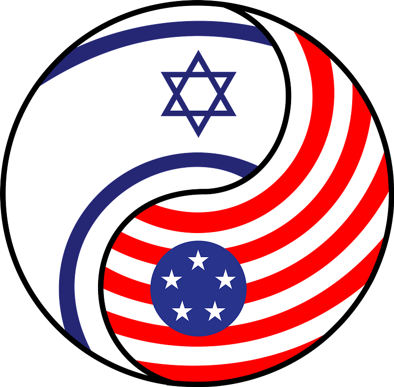 Yin-yang Israel And America Clipart - America And Israel Flag Png Transparent Png (800x787), Png Download