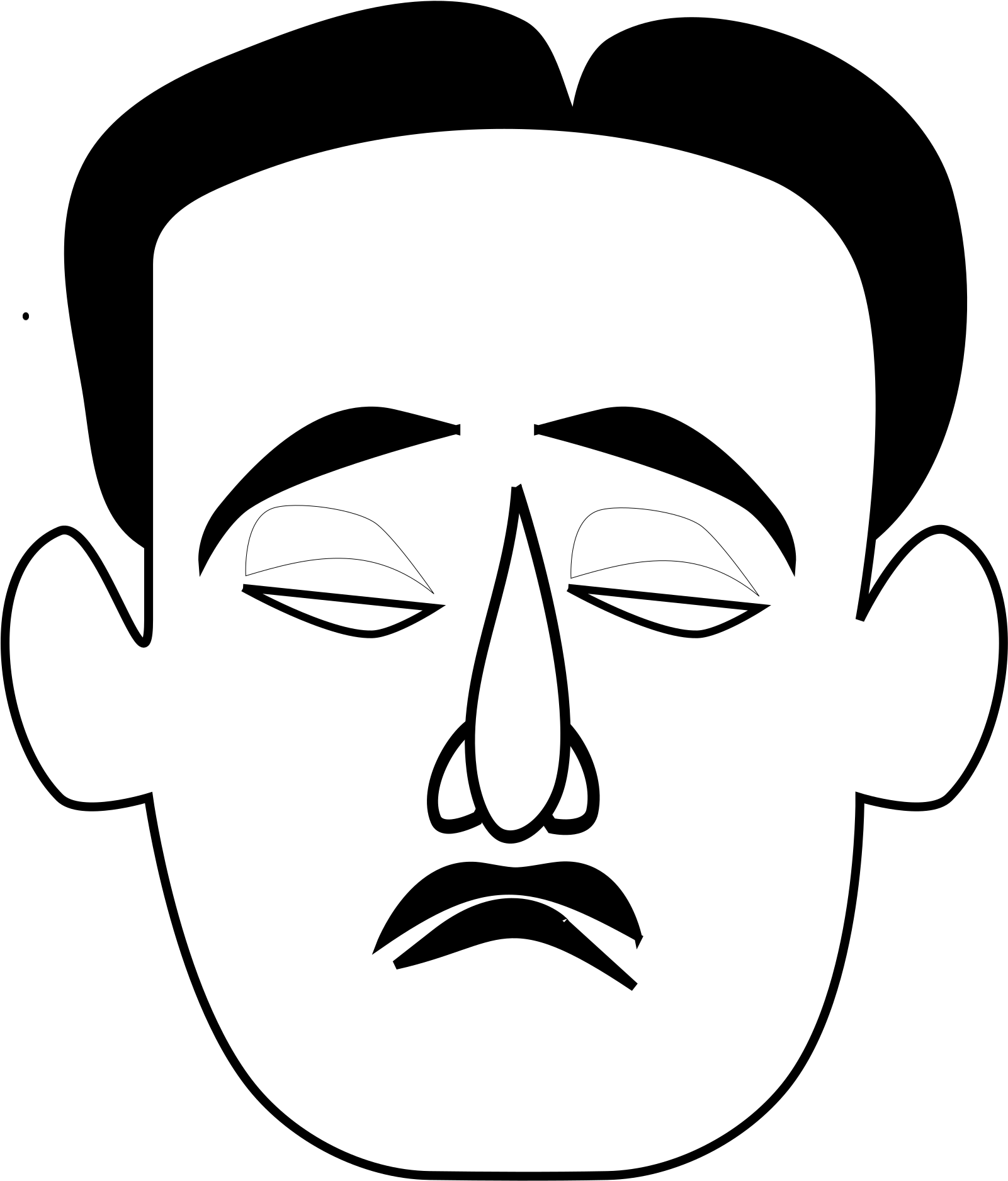 Sad Baby Final Svg Clip Arts - Sad Man Face Clipart - Png Download (1600x1995), Png Download