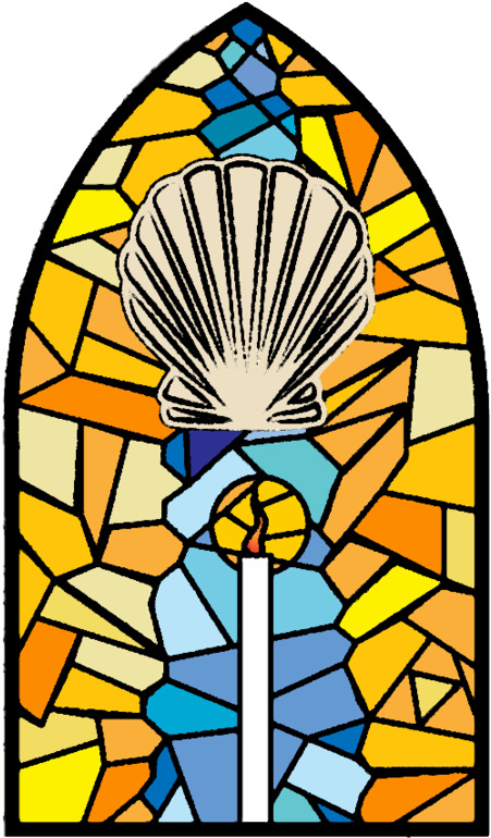 Catholic Seven Altarpiece Of Stained Glass Sacraments - Sacrament Baptism Stained Glass Clipart (451x770), Png Download