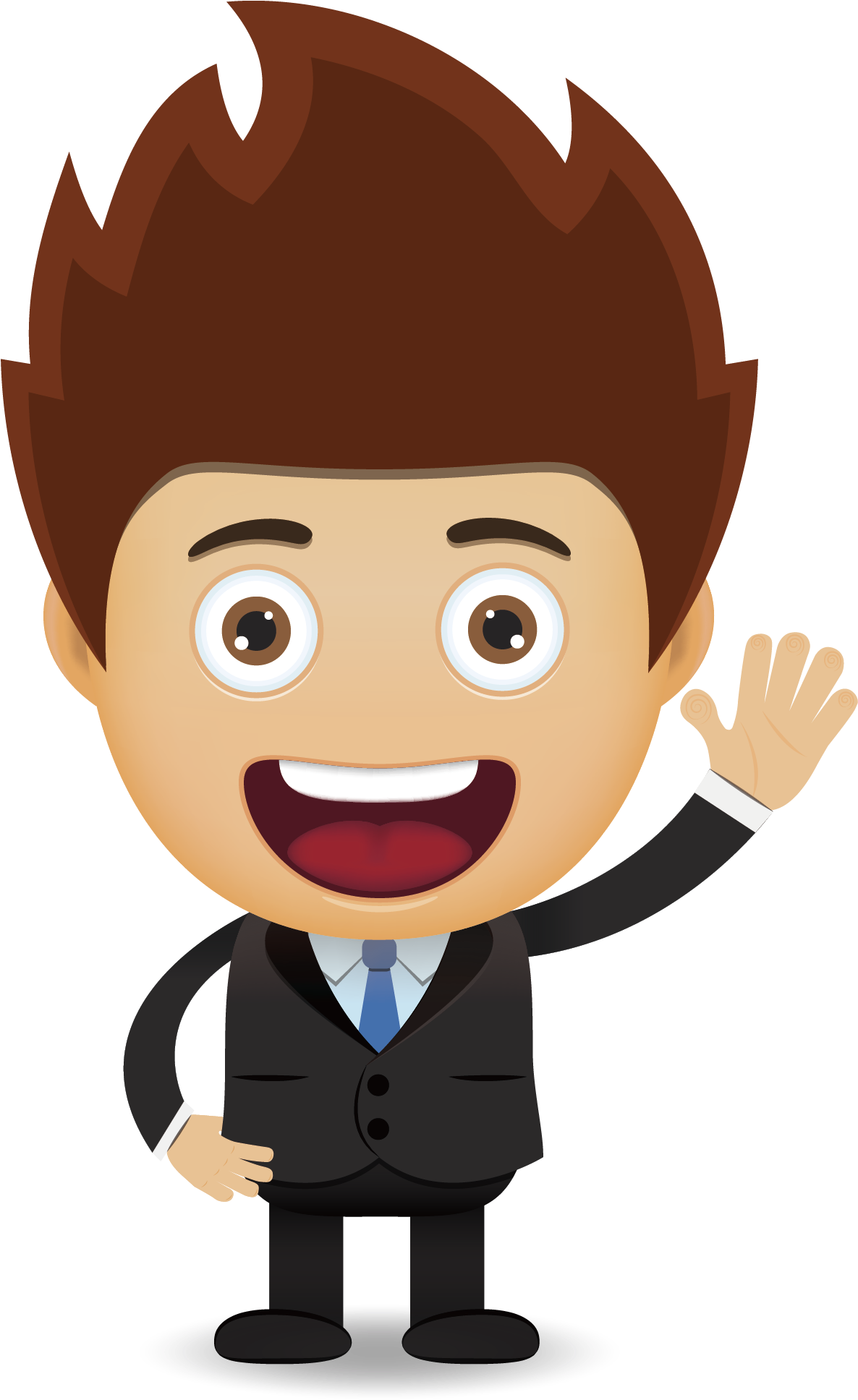 Cartoon Sadness Illustration - Say Hello Png Clipart (1185x1947), Png Download