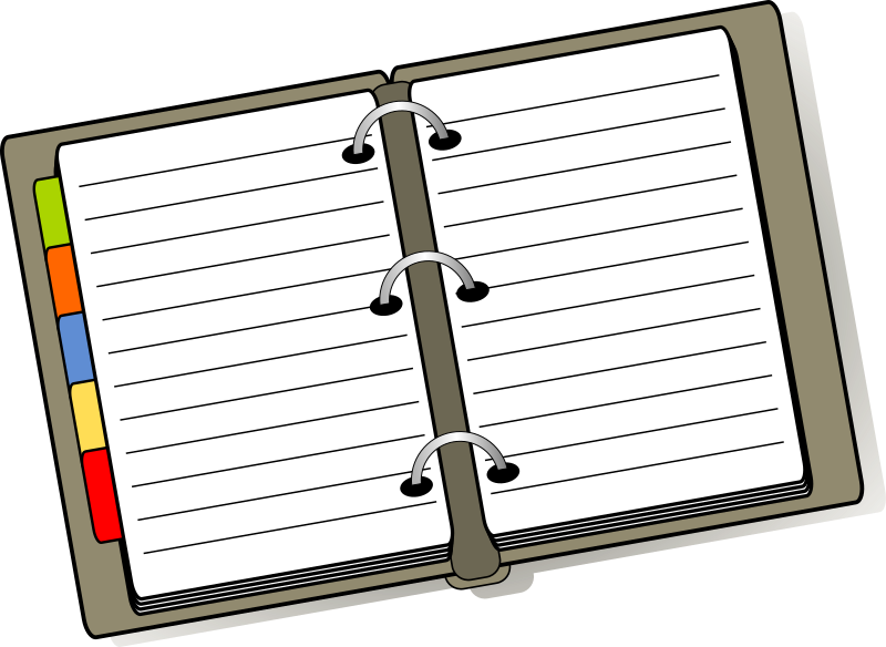 Organized Clipart Binder - Diary Clipart - Png Download (800x584), Png Download