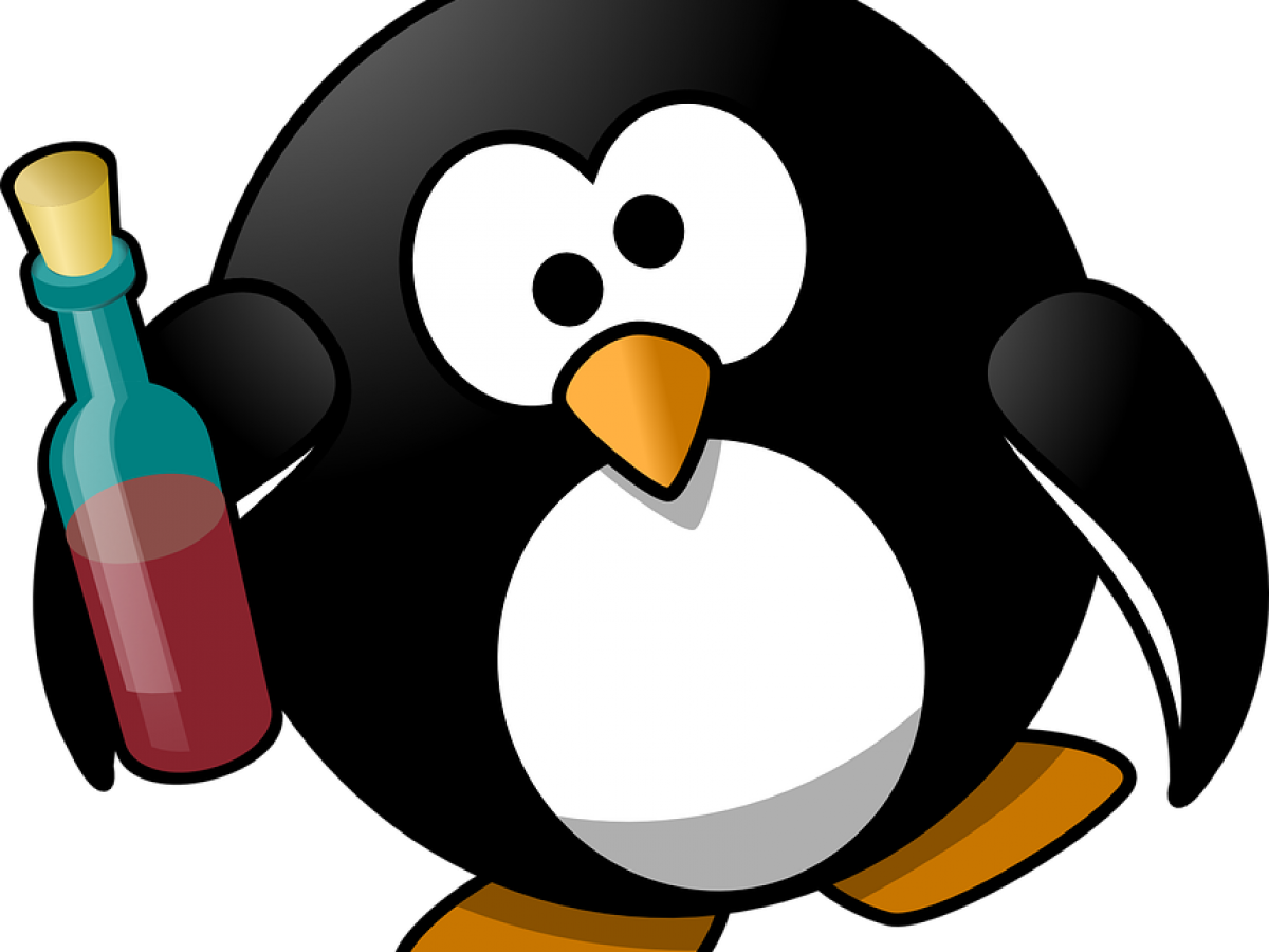 Drunk Penguin Clipart (1200x900), Png Download