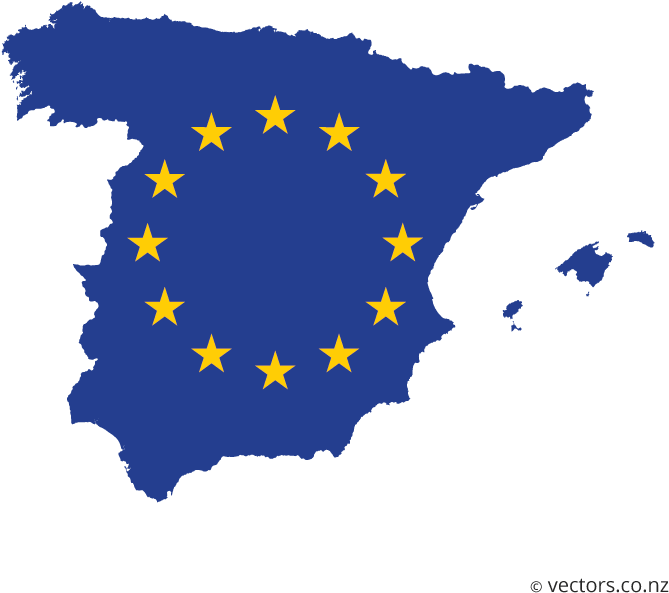 Transparent Spain Flag Clip Art - Spain Map Png (669x593), Png Download