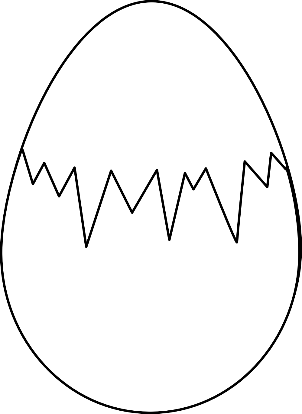Flowers Egg White Whith Fracture Black - Coloring Picture Of Egg Clipart (999x1370), Png Download