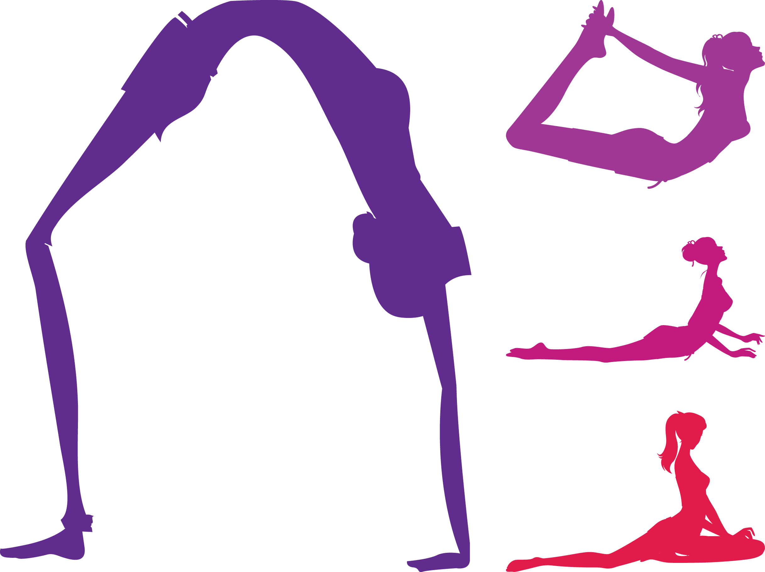 Yoga Silhouette Royalty-free Clip Art - Yoga Poses Vector Art - Png Download (2434x1819), Png Download