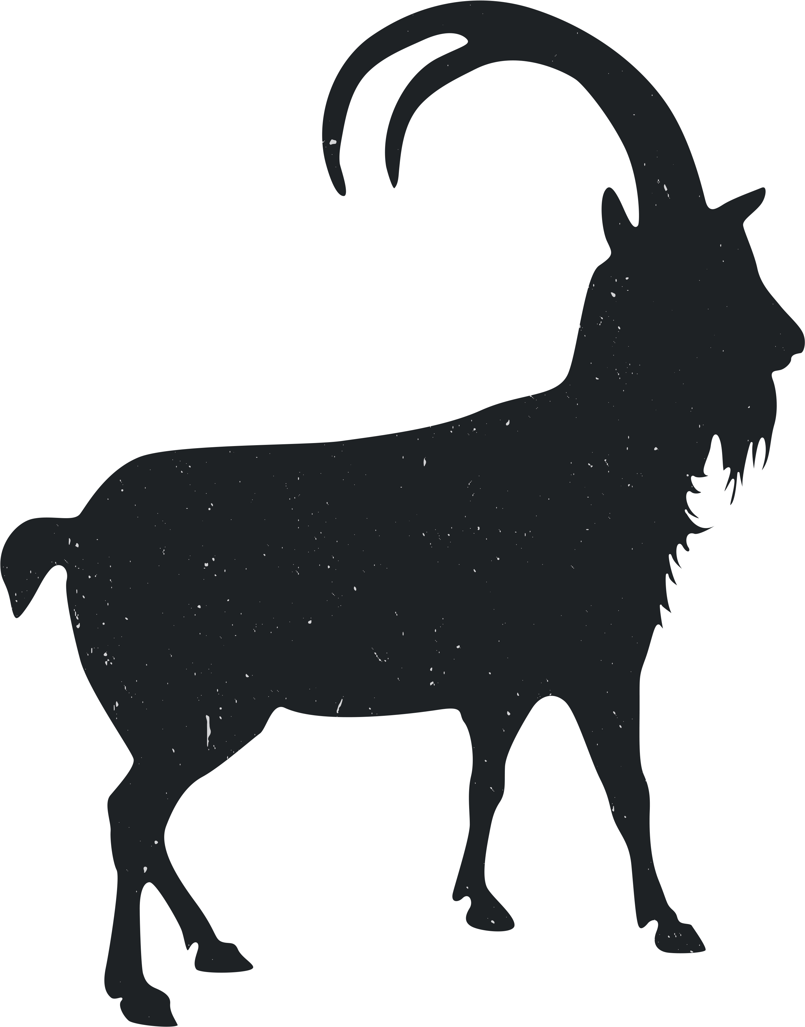 Goat Silhouette Black And White - Goat Silhouette Png Clipart (3600x3600), Png Download