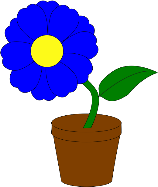 Cartoon Of A Flower In A Pot Clipart (1024x1024), Png Download