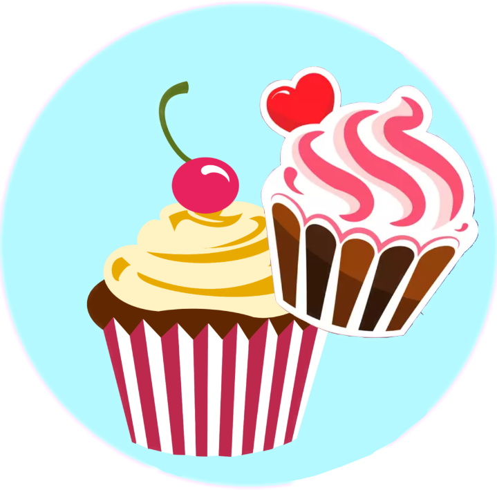 #cute #circle #blue #cupcake - Transparent Background Cupcake Clipart - Png Download (719x709), Png Download