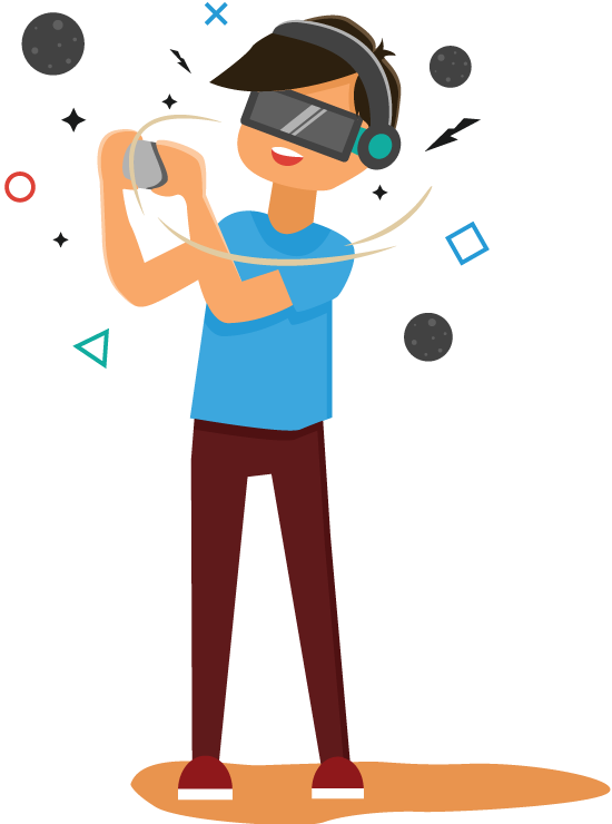 Transparent Games Clipart - Vr Gaming Clipart - Png Download (550x740), Png Download