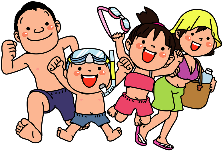 Family Sea Bathing Clipart - 間違い 探し 脳 トレ - Png Download (800x606), Png Download