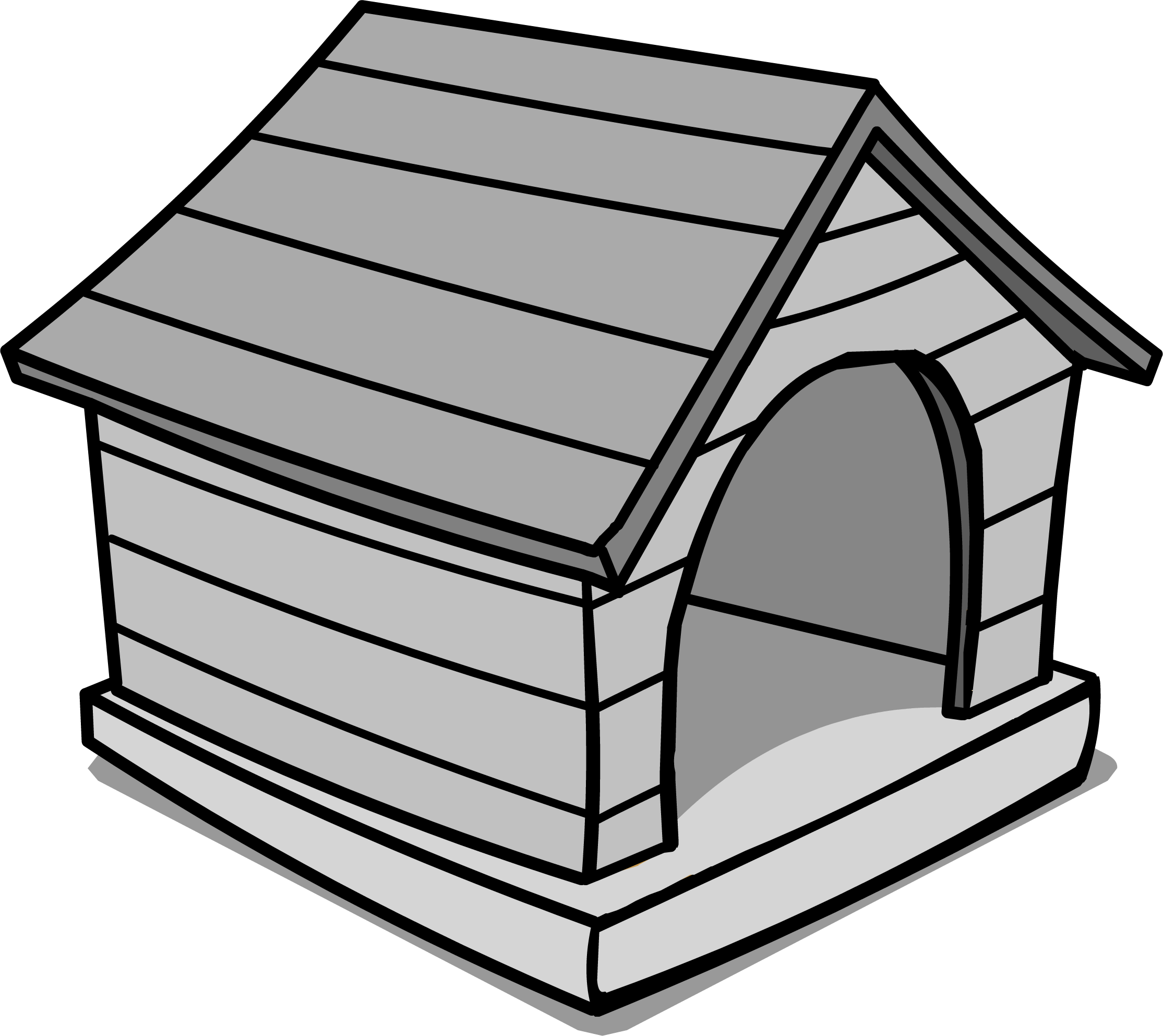 Club Penguin Rewritten Wiki - Doghouse Clipart Black And White - Png Download (2229x1985), Png Download