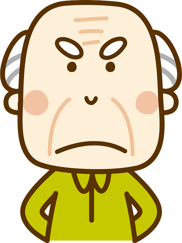 Old Man Grandfather Angry Clipart - Old Grumpy Man Cartoon - Png Download (598x800), Png Download