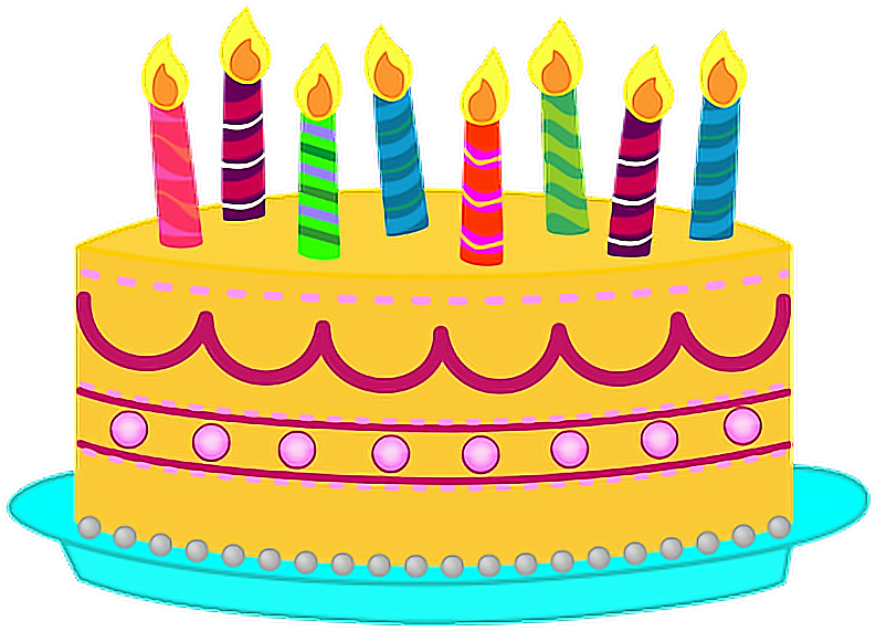 Birthday Candles Clipart Picsart - Transparent Background Birthday Cake Clipart - Png Download (800x596), Png Download