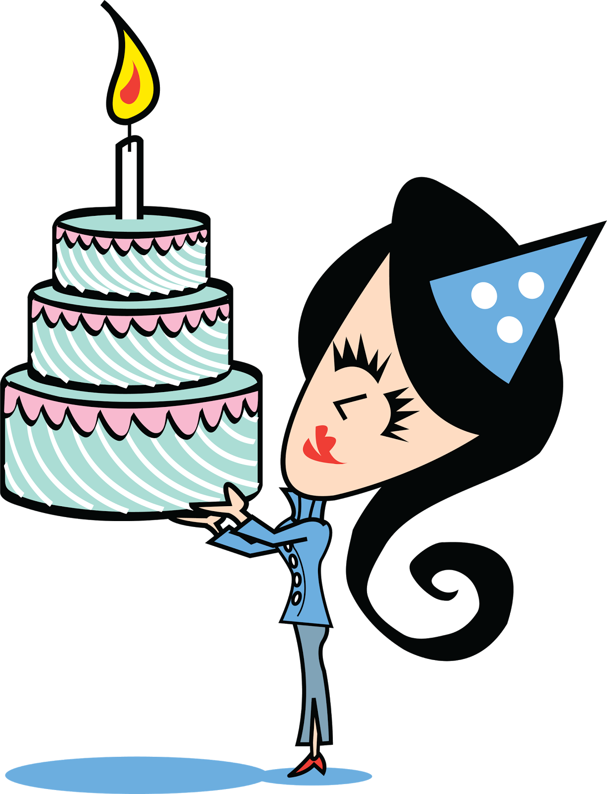 Drawing Cake ay Picture Girl With Birthday Cake Cartoon Clipart Full Size Clipart Pinclipart
