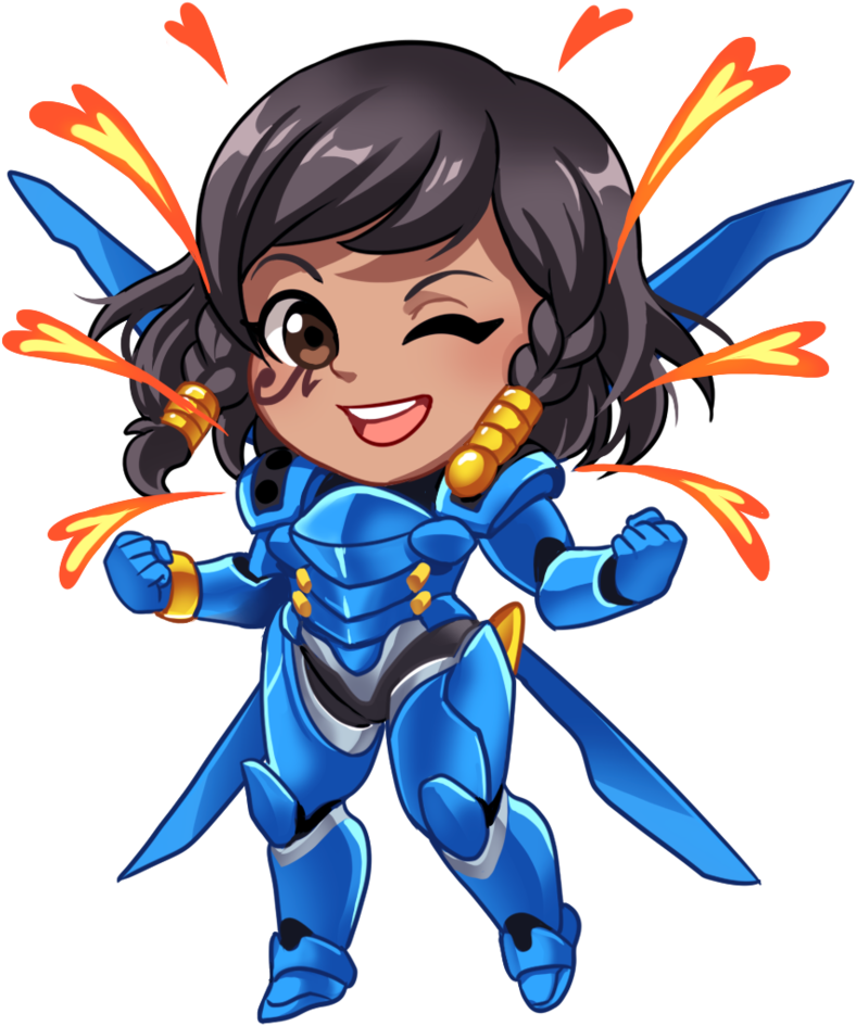 Pharah - Pharah Chibi Clipart (1000x1000), Png Download