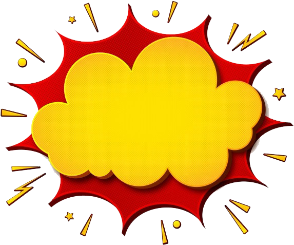 Blank Comic Boom Png Free Image - Red Yellow Cartton Background Clipart (626x521), Png Download