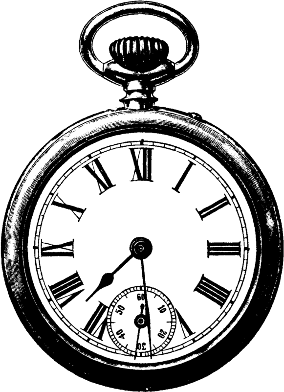 Vintage Clock Clipart - Pocket Watch Transparent Background - Png Download (800x800), Png Download
