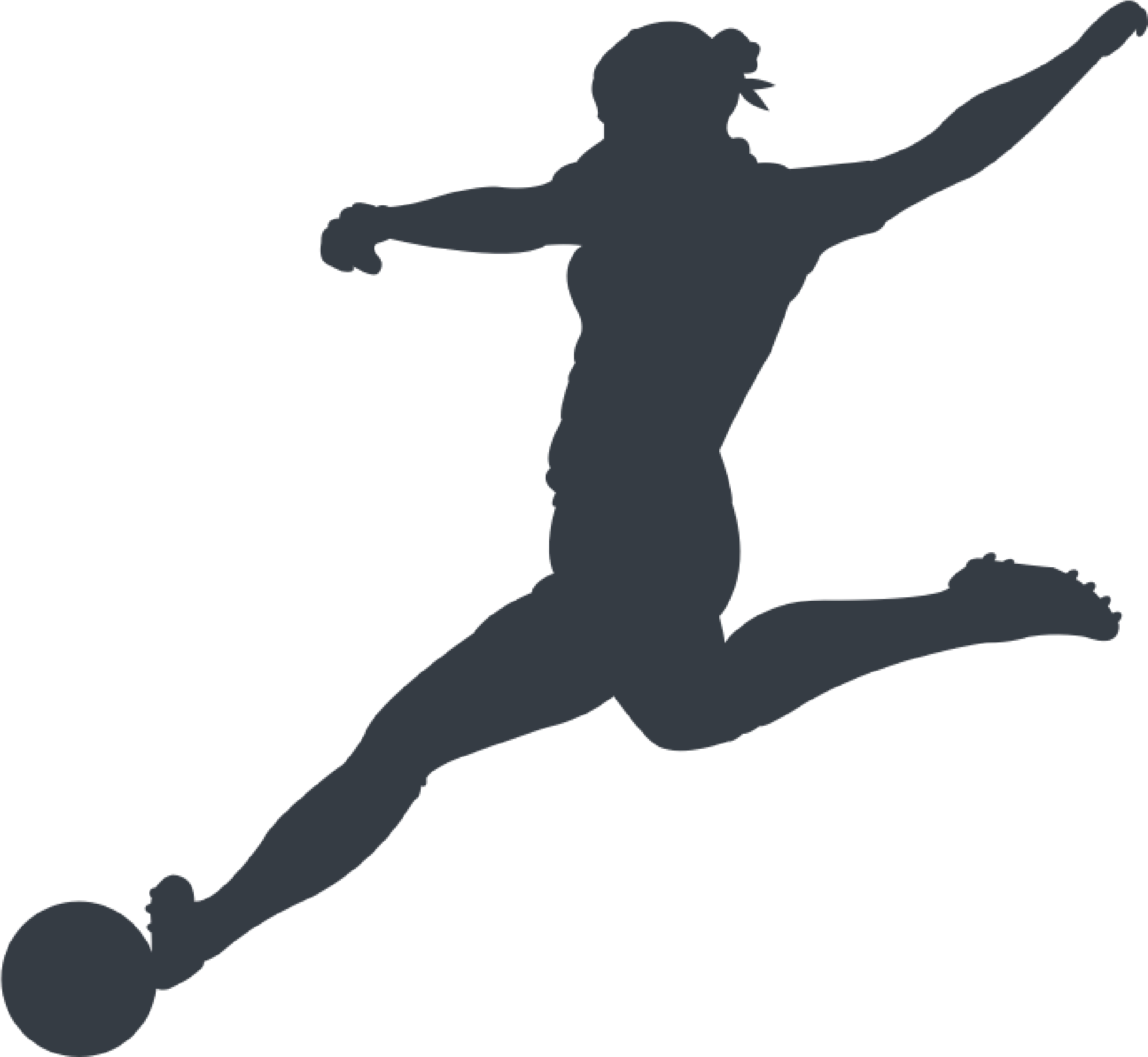 Athlete Silhouette Physical Fitness Football Image - Female Soccer Player Silhouette Clipart (2271x2021), Png Download