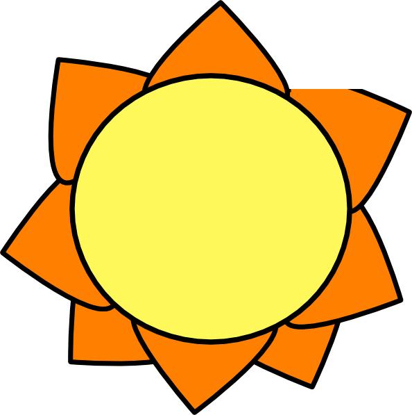 Animation Cartoon Clip Art - Yellow And Orange Sun - Png Download (594x597), Png Download