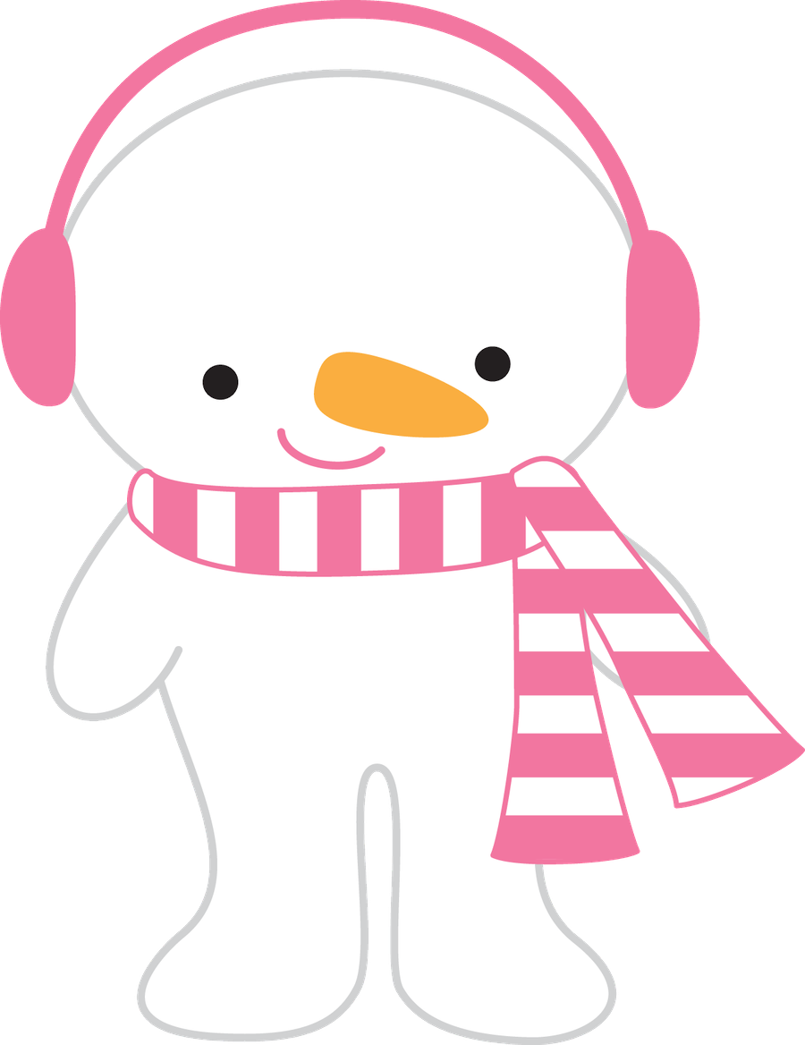 Snowmen Clipart Earmuff Clipart - Pink Snowman Clipart - Png Download (900x1168), Png Download