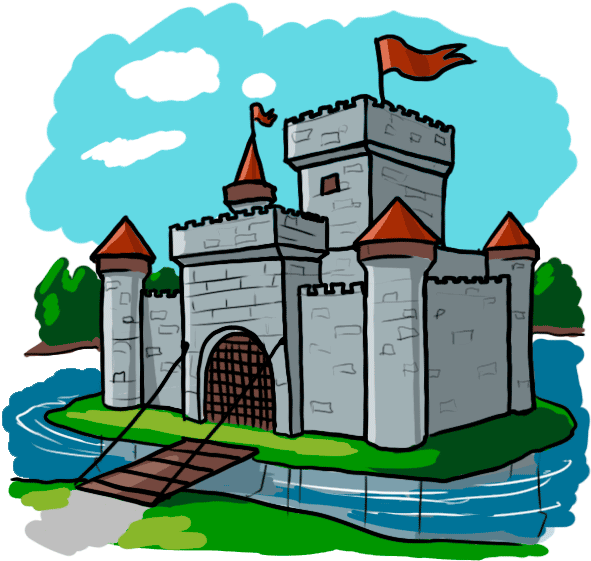 Castle Clipart Medieval Time - Cartoon Castle Middle Ages - Png Download (591x561), Png Download