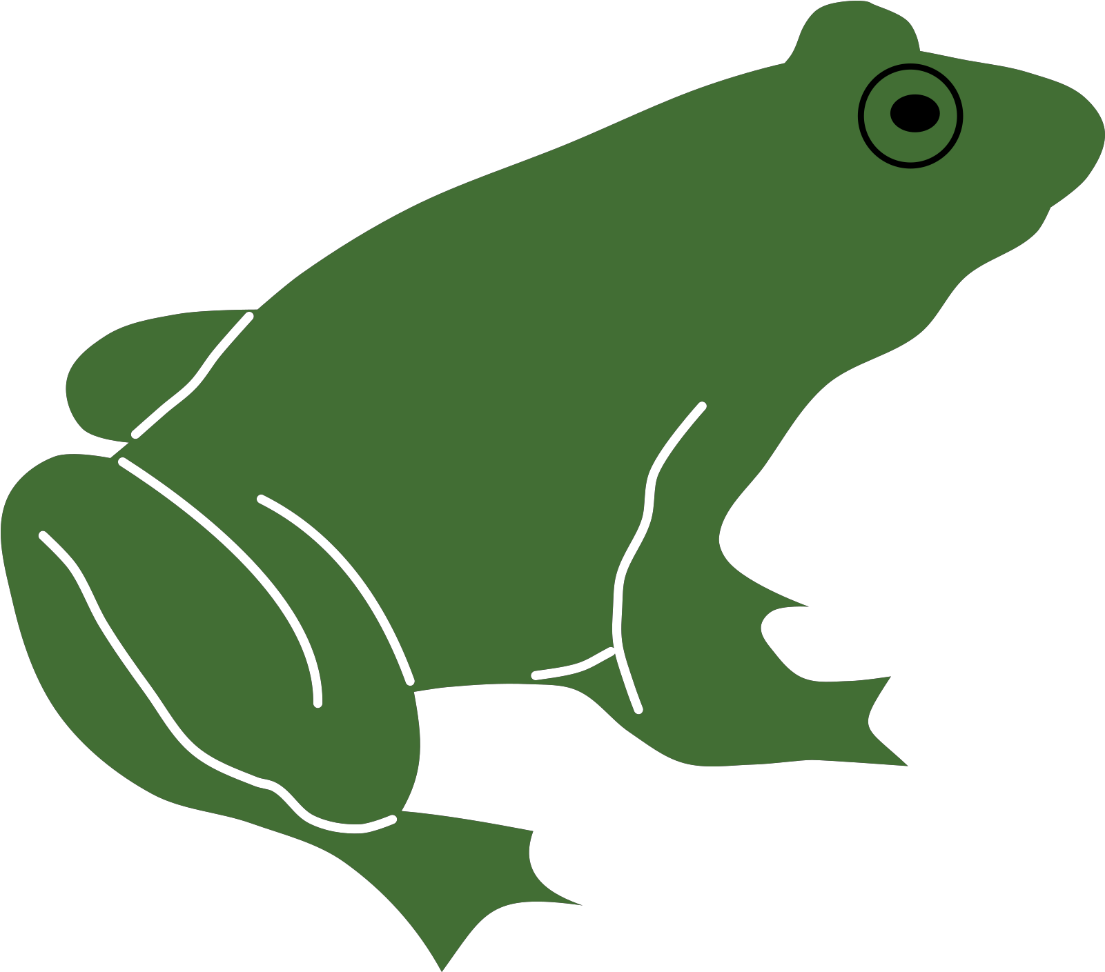 Frog Silhouette Green Clipart (800x706), Png Download