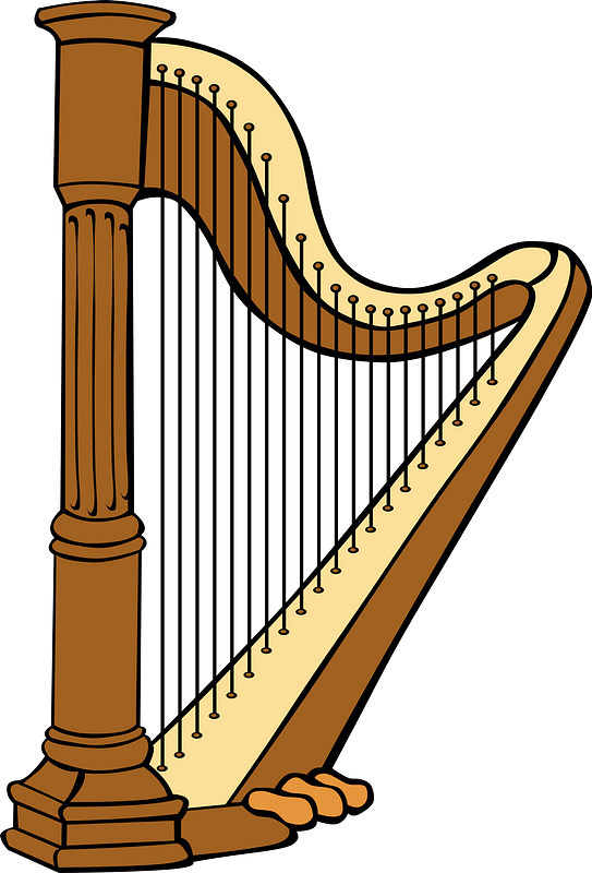 Harp Clipart - Arpa Instrumento - Png Download (543x800), Png Download