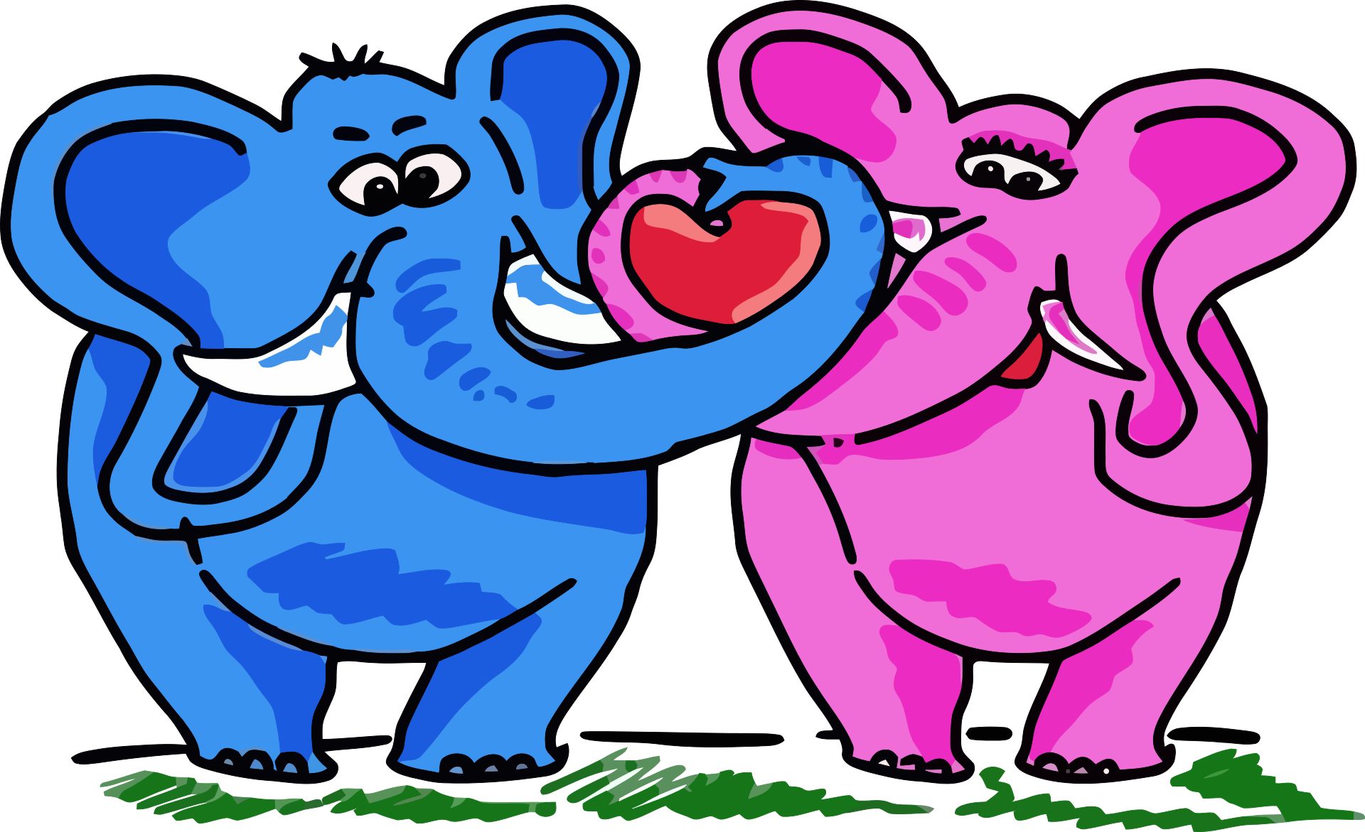 Elephant Couple Clipart - Png Download (1920x1171), Png Download