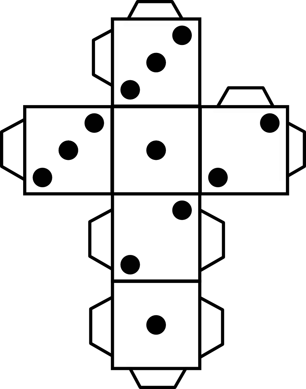 Cube Dice Handicrafts Free Photo - Net For A Dice Clipart (1005x1280), Png Download