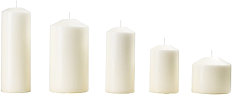 Cylinder Candles Flameless Lighting Candle White Clipart - Transparent Background White Candle Png (1090x510), Png Download