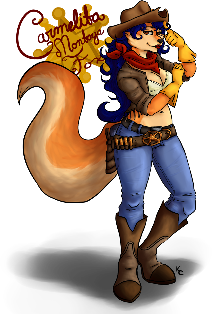 Cowgirl Carmelita - Carmelita Fox Fan Art Clipart (1000x1303), Png Download