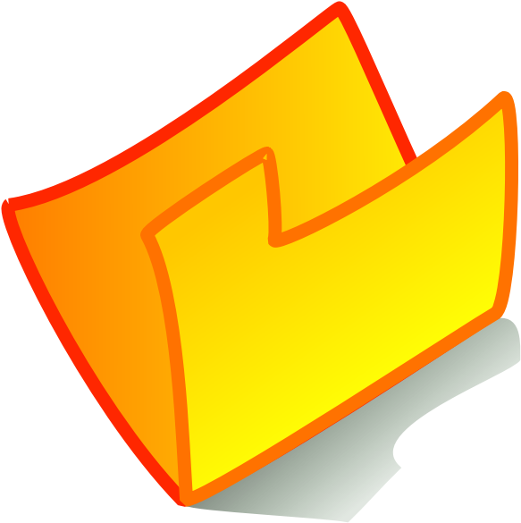 Vector Clip Art Of Orange Bent Folder Icon - Clip Art - Png Download (600x600), Png Download