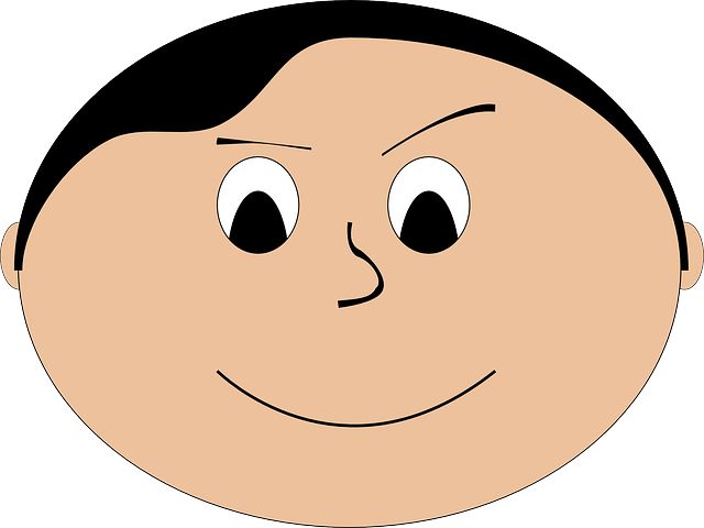 Head, Boy, Face, Cartoon, Round, Mischievous - Fat Boy Face Cartoon Clipart (640x480), Png Download