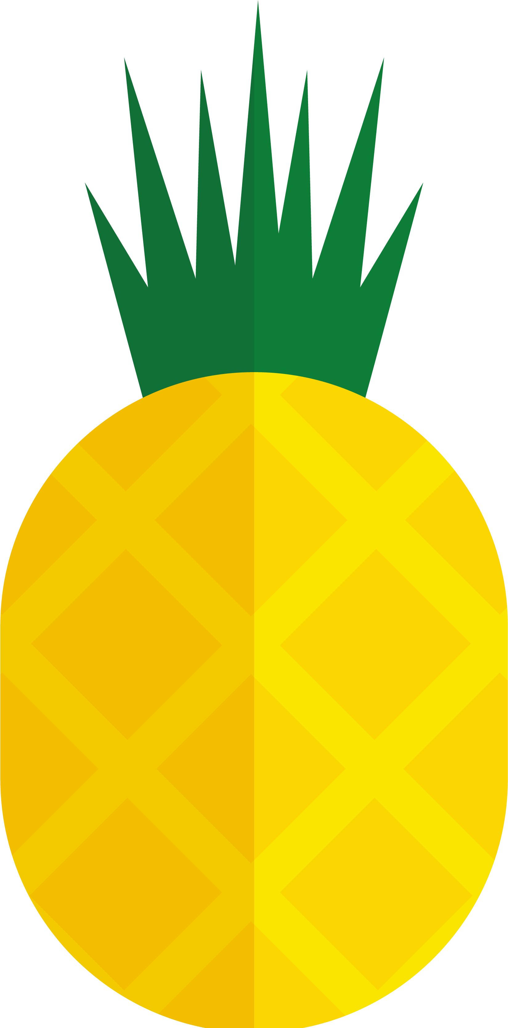 Collection Of Free Pineapple Vector Leaf Cartoon Pineapple- - Cartoon Pineapple Images Png Clipart (1649x3337), Png Download