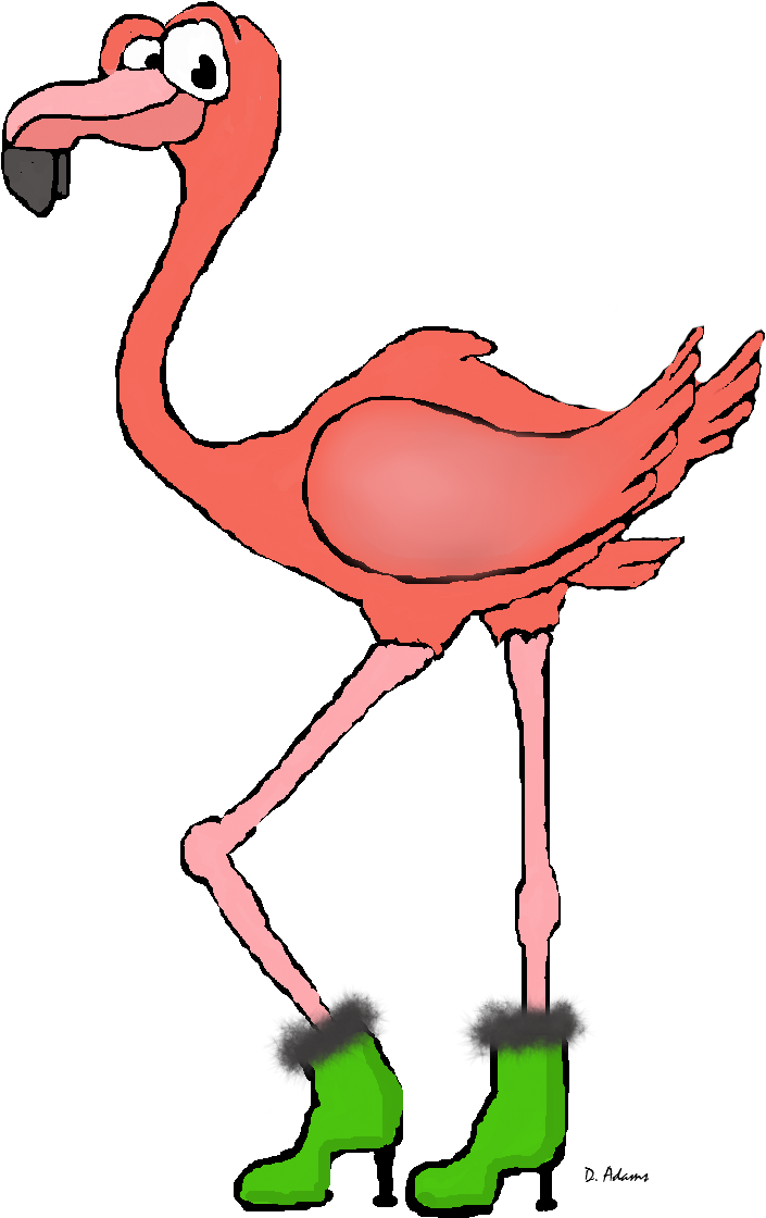 Cartoons - Adamsart - Cartoon Flamingo Clipart (896x1152), Png Download