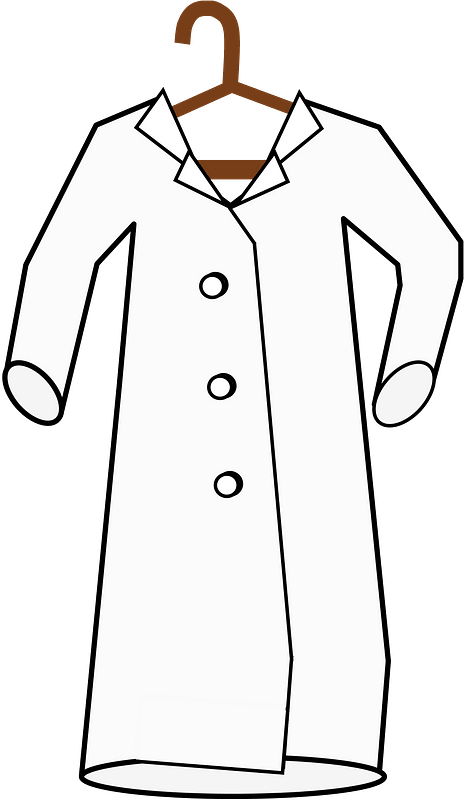 Lab Coat On Hanger Clipart - White Coat - Png Download (464x800), Png Download