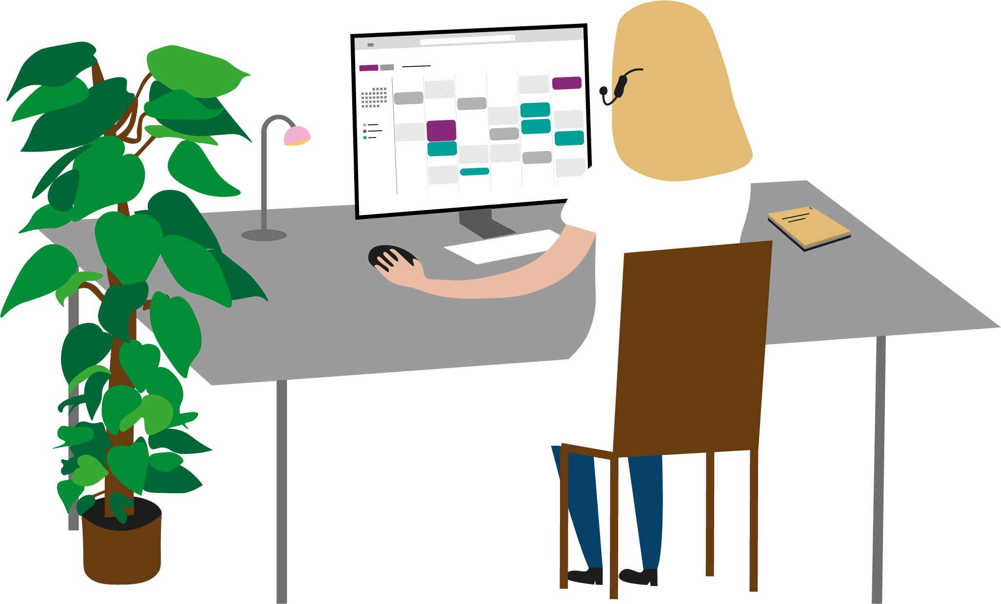 Medical Assistant Or Secretary - Cartoon Clipart (2052x1239), Png Download