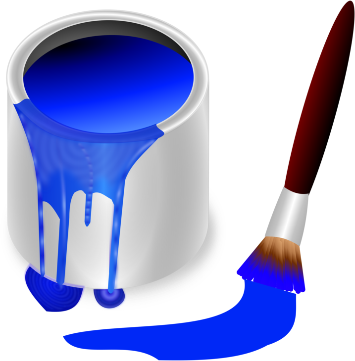 Computer Icons Paintbrush Blue Colored Pencil - Color Blue Clipart - Png Download (717x730), Png Download