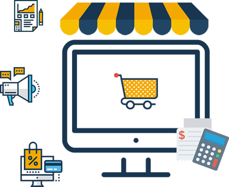 Retail E-commerce Software Market Share - Desktop Computer Clipart (900x736), Png Download