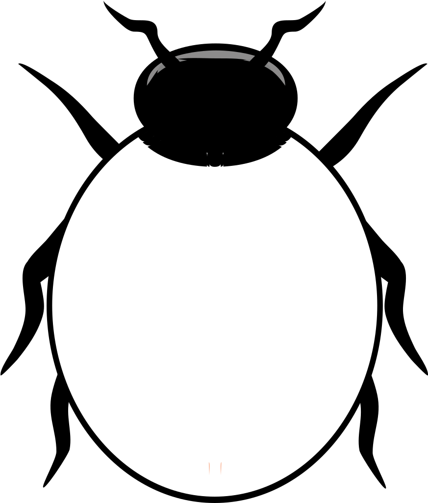 Basic Ladybug Art Svg Clip Arts - Ladybird Clipart Black And White - Png Download (1024x1024), Png Download
