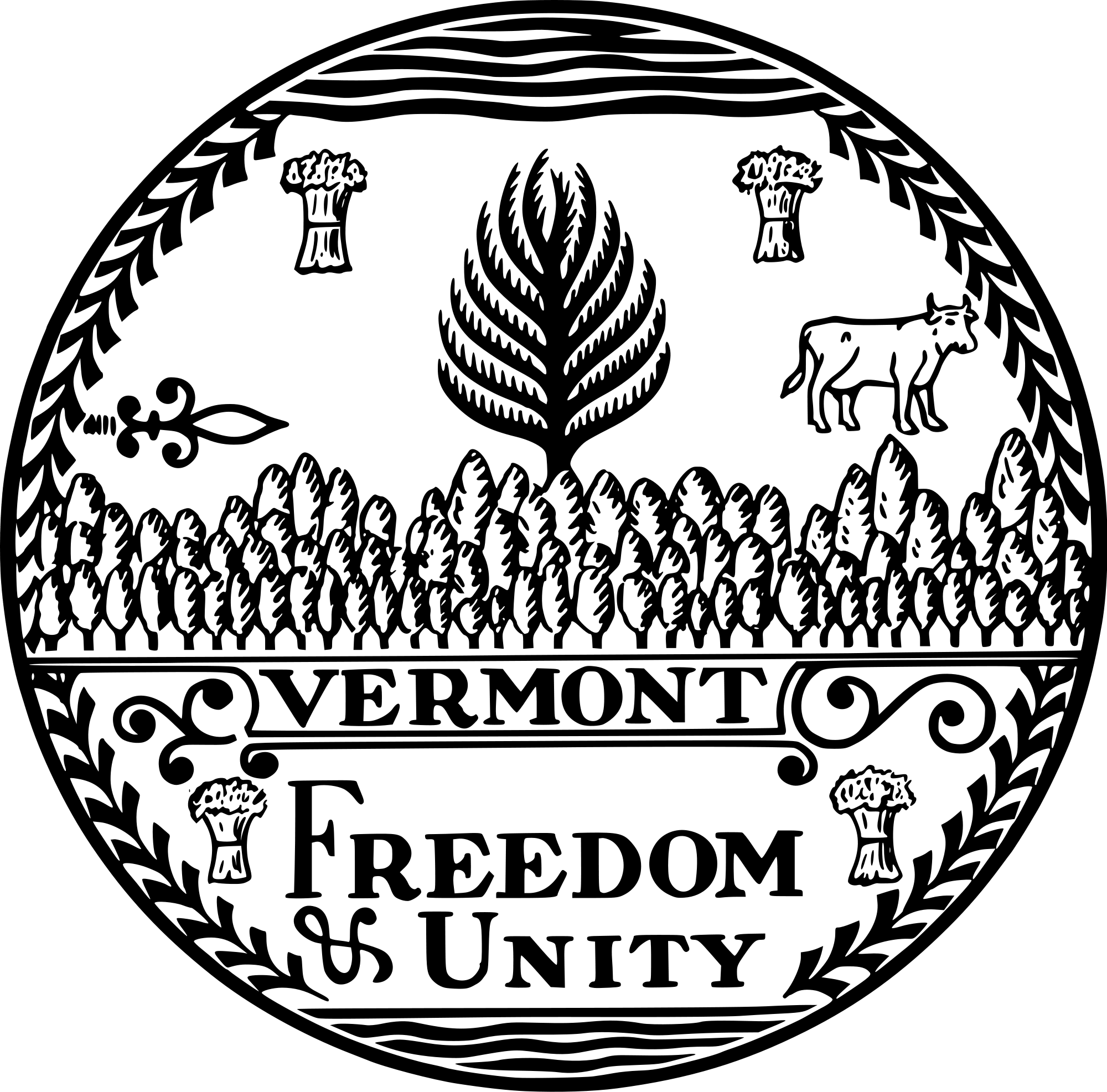 Vermont State Seal Clipart (2000x1973), Png Download