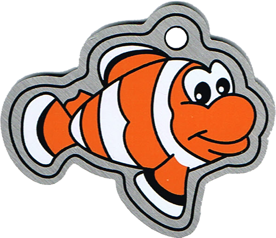 Cachekinz Trackable Clown Fish Geocaching Travel Tag Clipart (1005x1005), Png Download