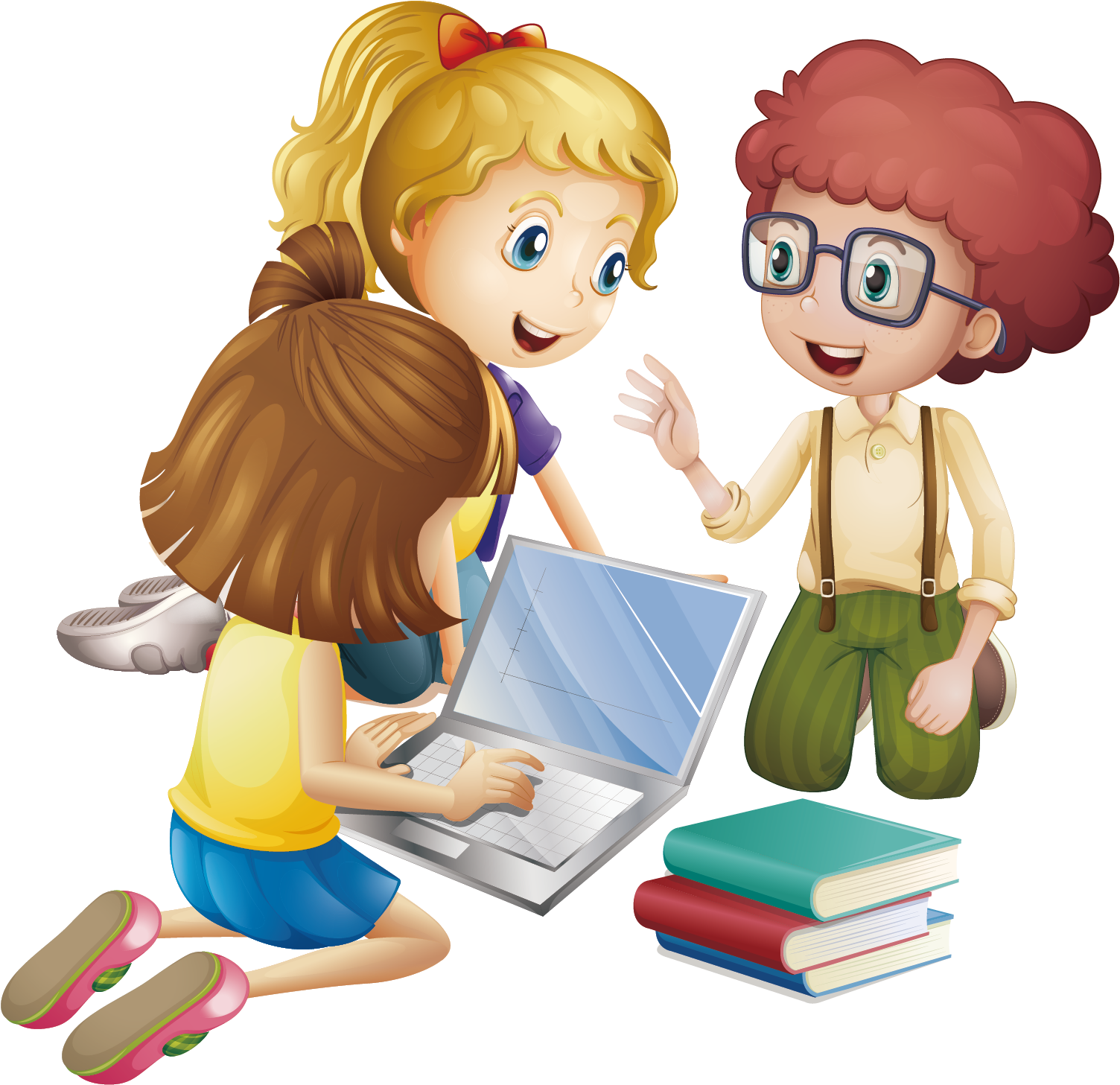 Happiness - Children Reading Books Clipart - Png Download (1535x1535), Png Download