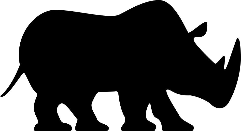 Rhinoceros Facing Right - Gergedan Icon Clipart (981x534), Png Download