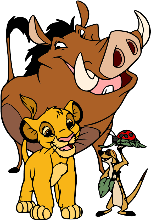 Pumbaa Timon Simba Clipart (586x849), Png Download