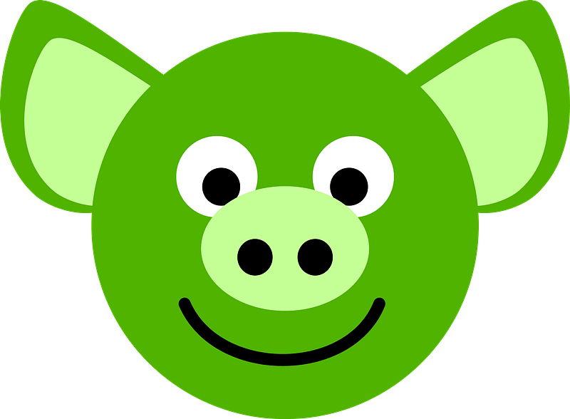 Green Pig Face Clipart - Traffic Signal Clipart - Png Download (800x588), Png Download