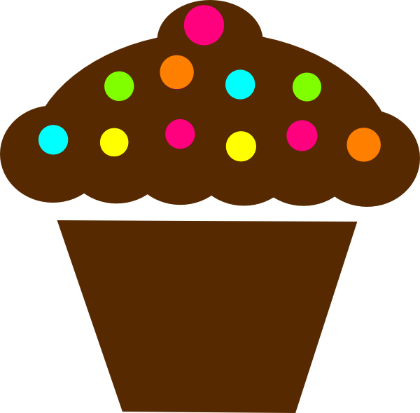 Rainbow Cupcake Clipart - Brown Cupcake Clipart - Png Download (600x589), Png Download