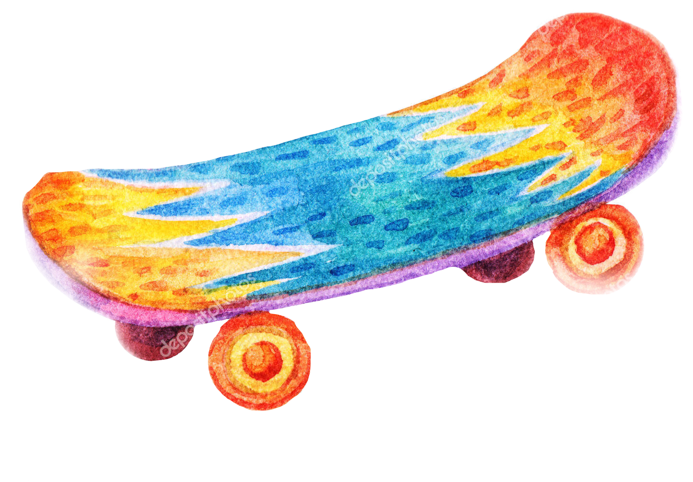 #skateboard #colorful #freetoedit - Skateboard Clipart (1388x965), Png Download
