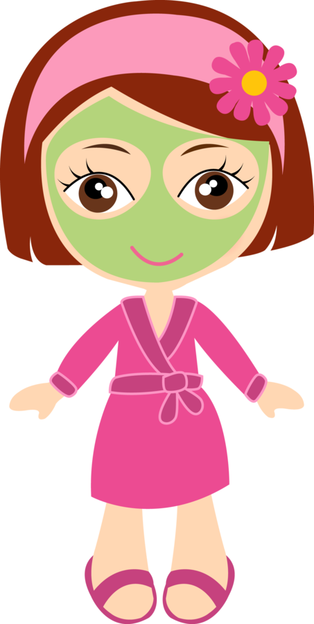 Cartoon Spa Girl Clipart (453x900), Png Download